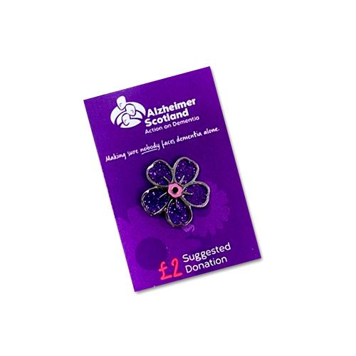 Forget Me Not sparkly flower pin badge